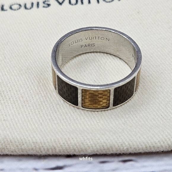 Louis Vuitton Berg Damier 4 ring Ag925 Sterling Silver Vintage - Picture 1 of 10